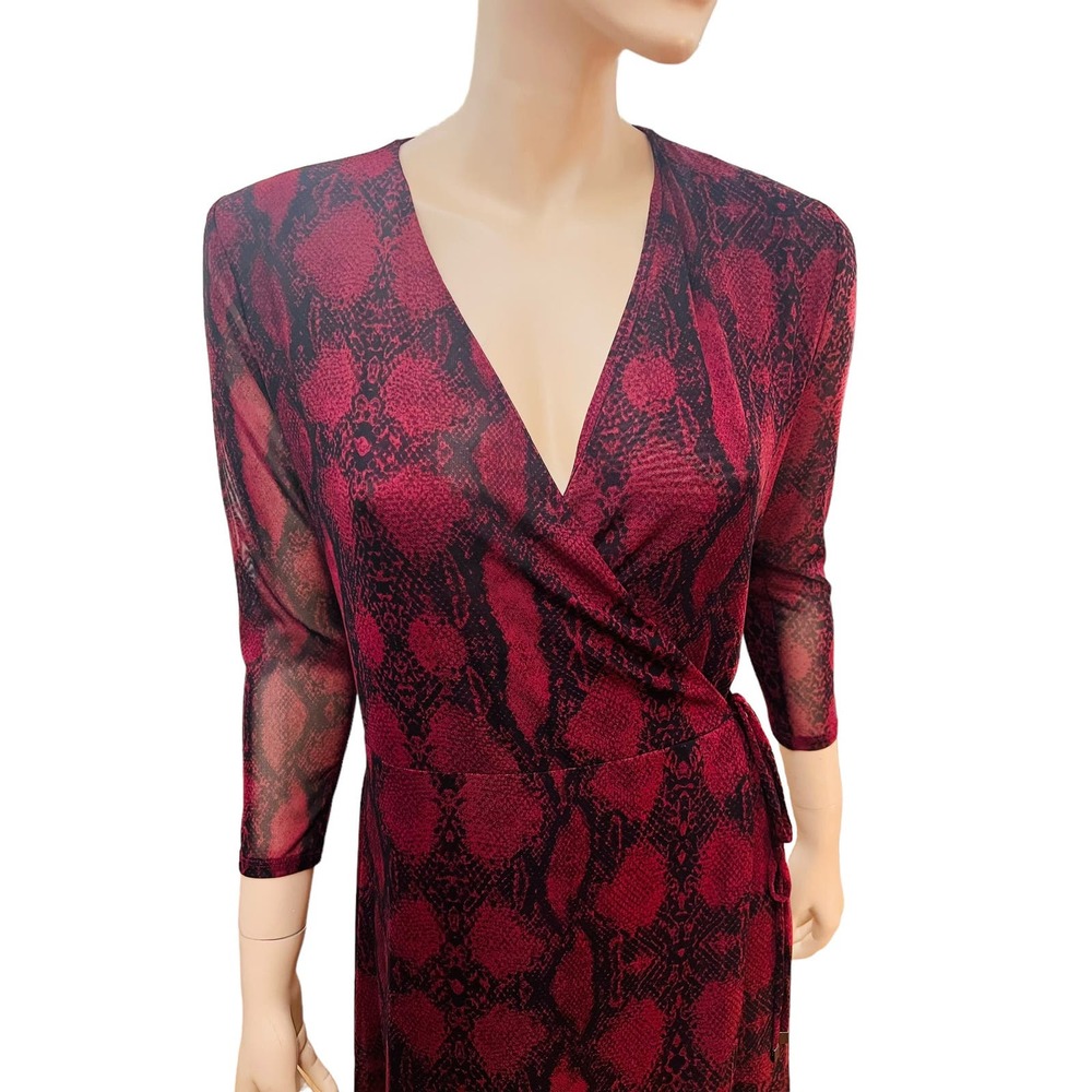 Whbm Python Print Mesh Wrap Dress New W/ Tag Sz 4… - image 7